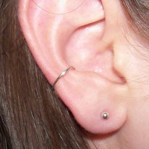 Sterling Silver Conch Ear Cuff, Fake Piercing